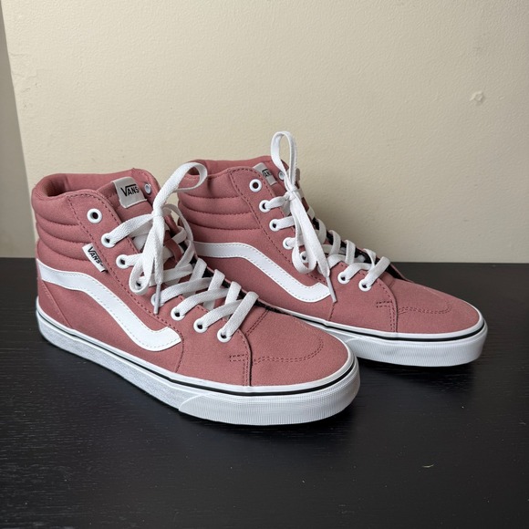 Vans Shoes - EUC Vans Sk8-Hi High Top Sneakers Rose Pink White Skateboard School Womens 10